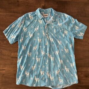 Men’s 2XL Tipsy Elves Alpaca short sleeve Button Down Shirt